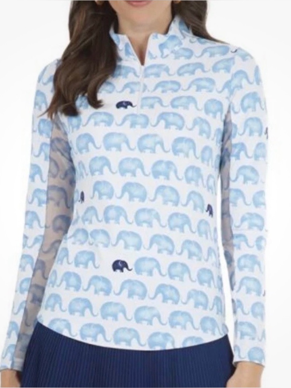 IBKUL Velma Mock Neck Elephant Size Large